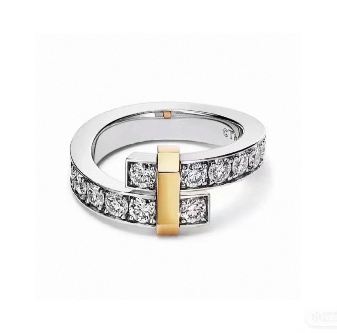 Tiffany rings crossover bicolor 6/7/8/9 Jewelry