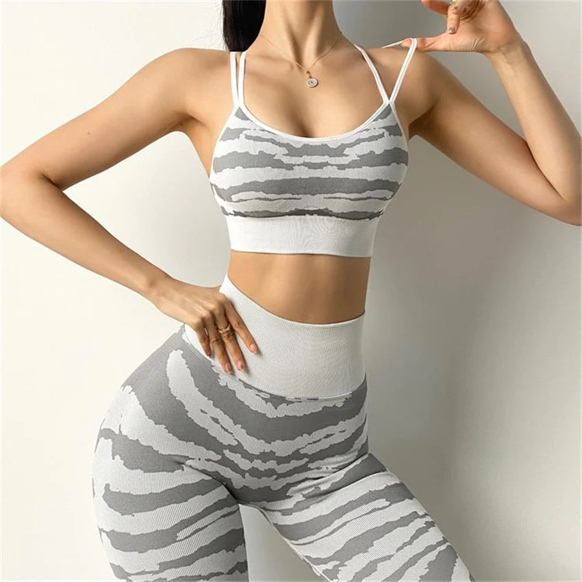 Tiger Seamless Female Yoga Sets Sportswear Tracksuit