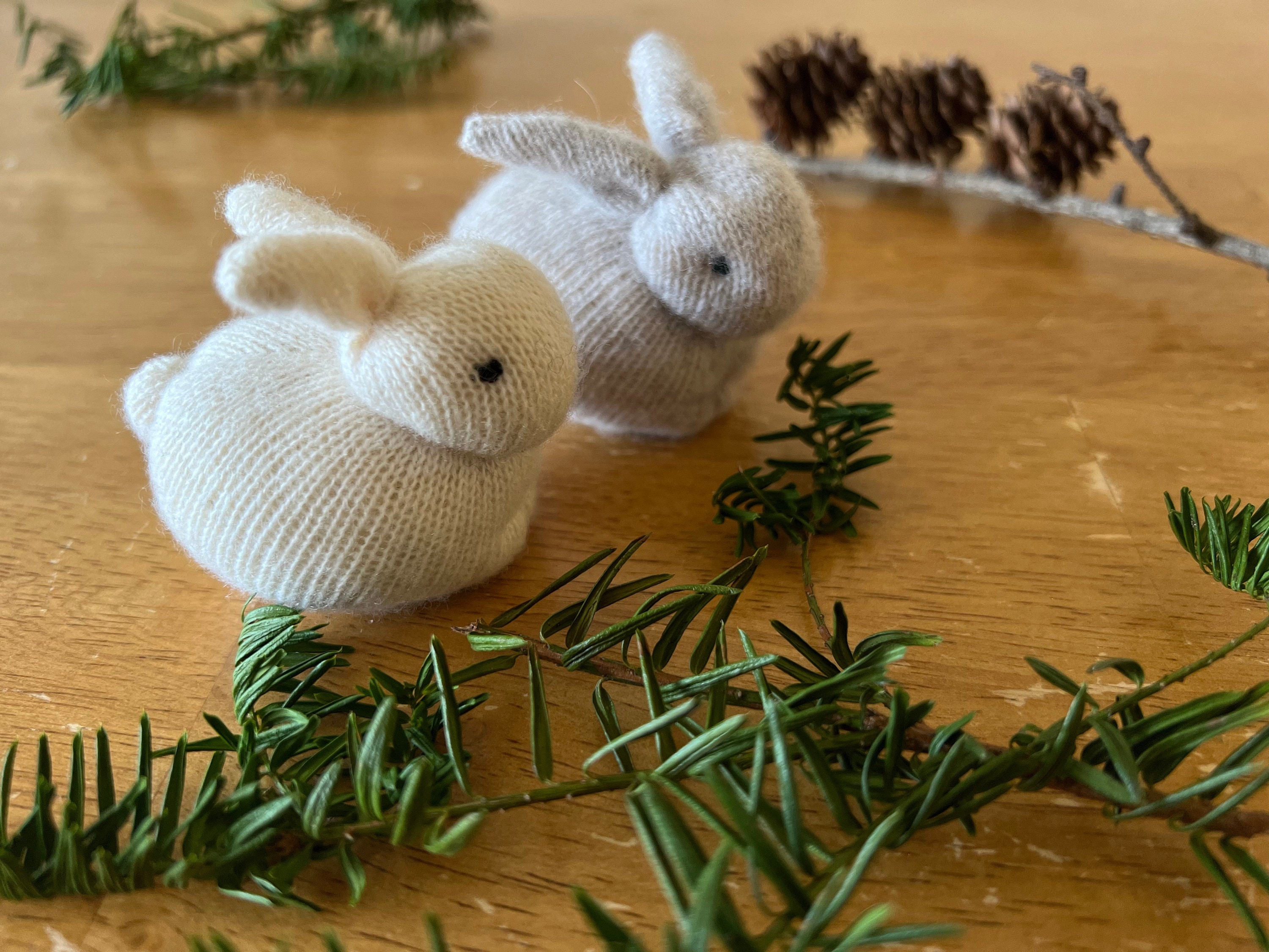 Rabbit Stuffed Animals (pair of two), Set of 2 Cashmere Bunny Plushies,