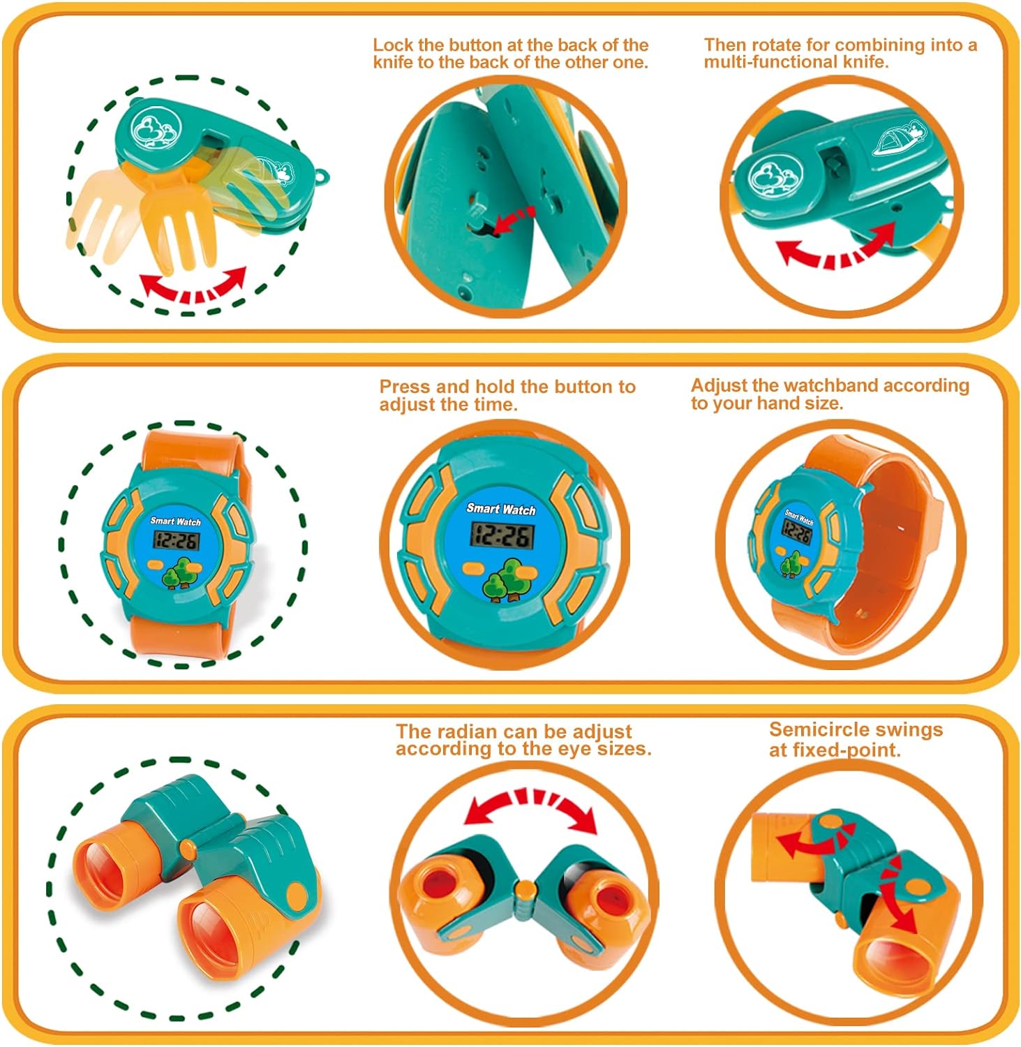 Kids Camping Gear Set, Kids Play Tent Outdoor Toys Camping Tools Set