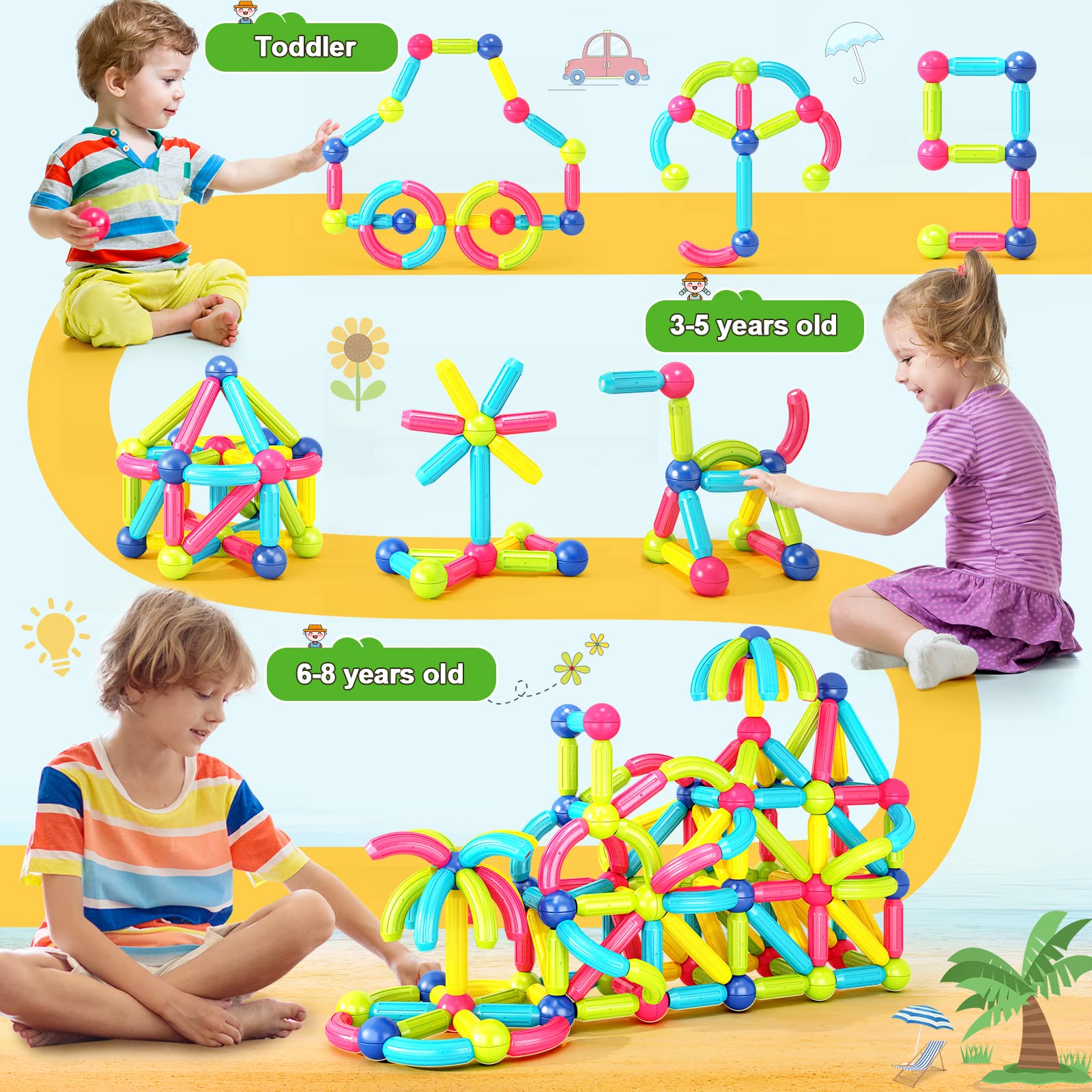 Magnetic Blocks Building DIY Learning Educational Toys Gift- Starter Set