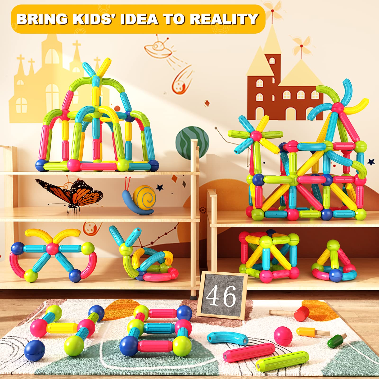 Magnetic Blocks Building DIY Learning Educational Toys Gift- Starter Set