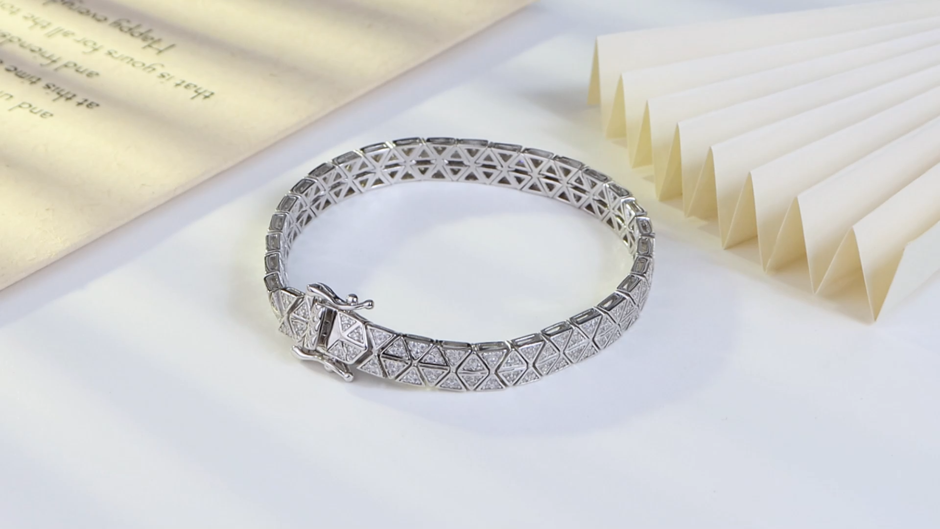 Hip Hop Gleam: Sterling Silver 925 Lab - Created Moissanite Chain Bracelet