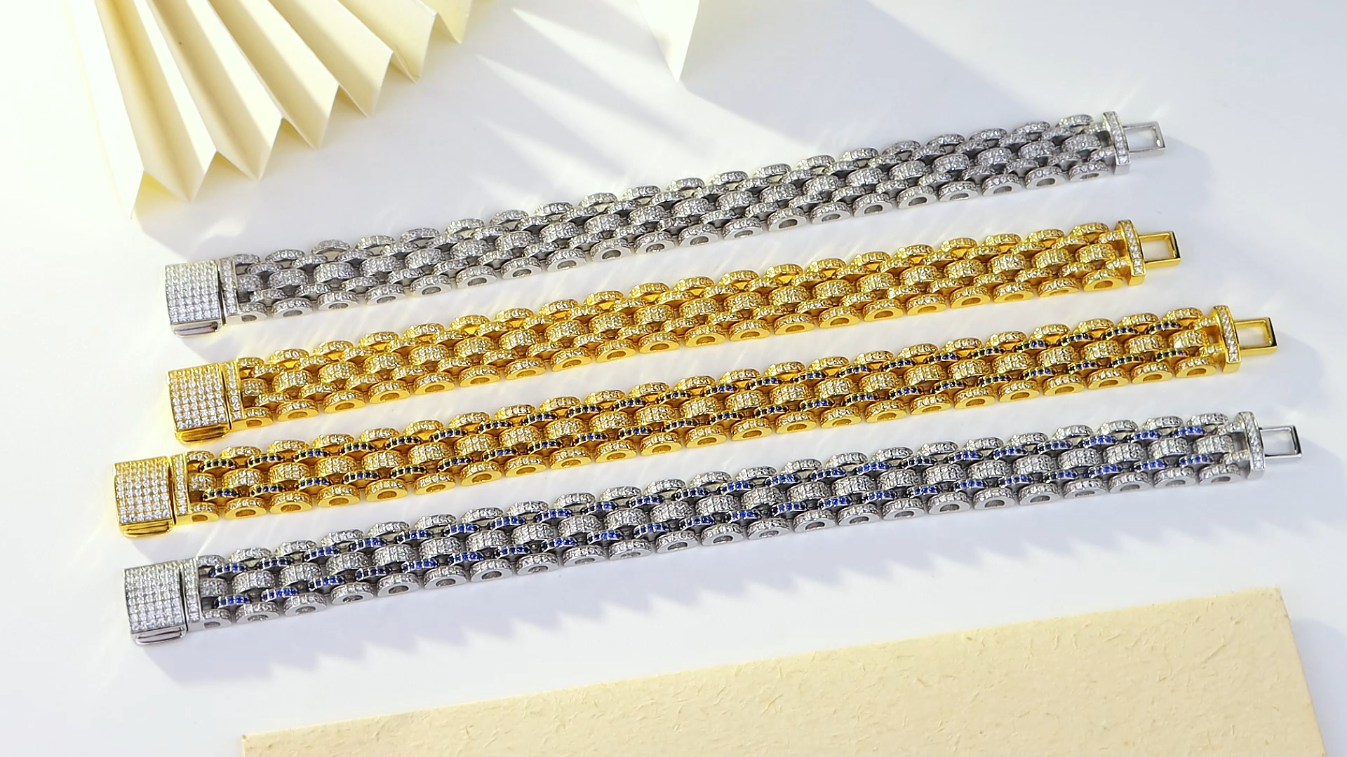 Urban Spark: Sterling Silver 925 Lab - Created Moissanite Full Pave Bracelet