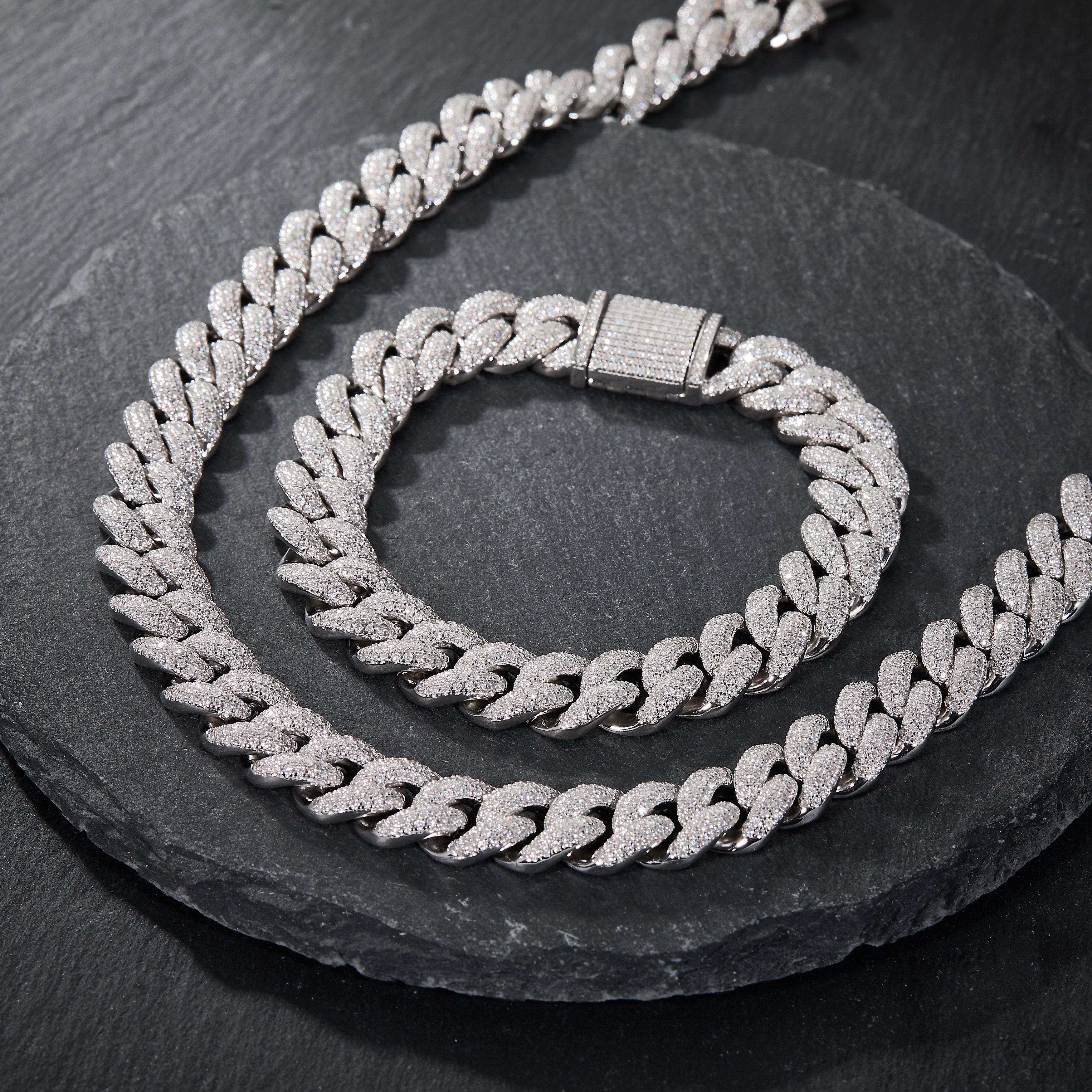 Swag Drip: Sterling Silver 925 Lab-Created Moissanite Setting Bracelet