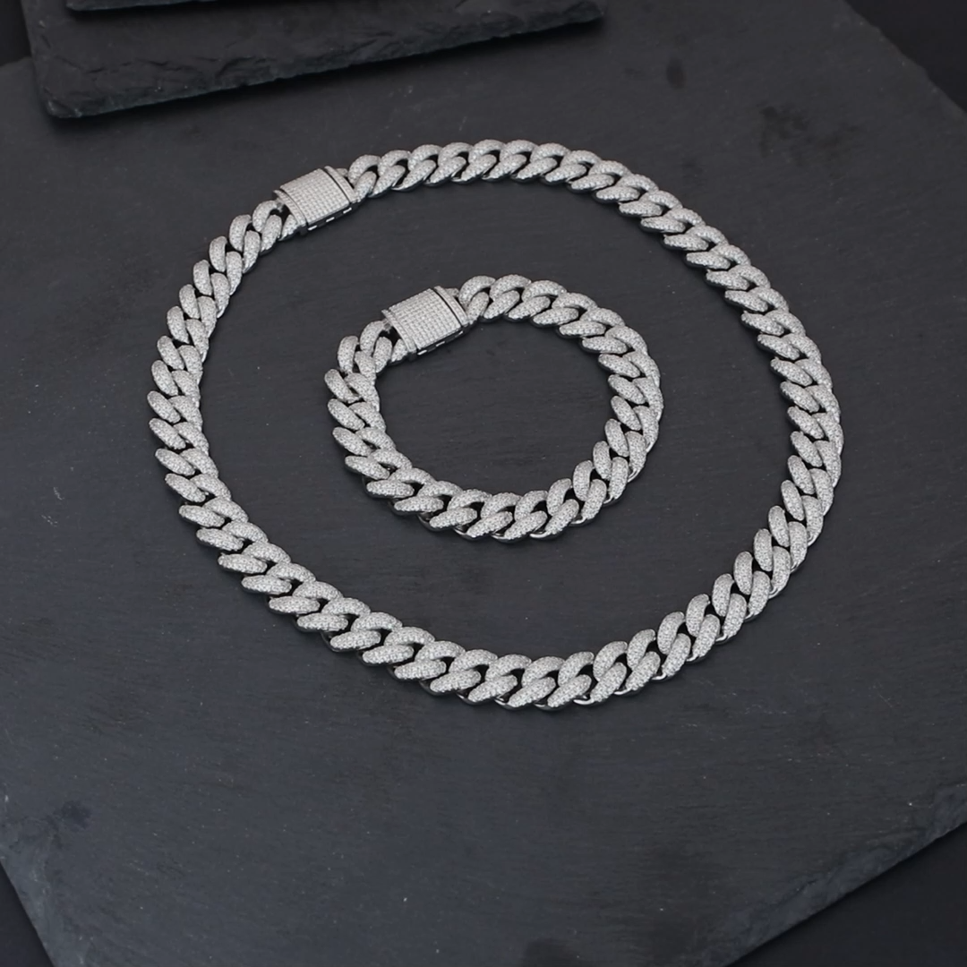 Swag Drip: Sterling Silver 925 Lab-Created Moissanite Setting Bracelet