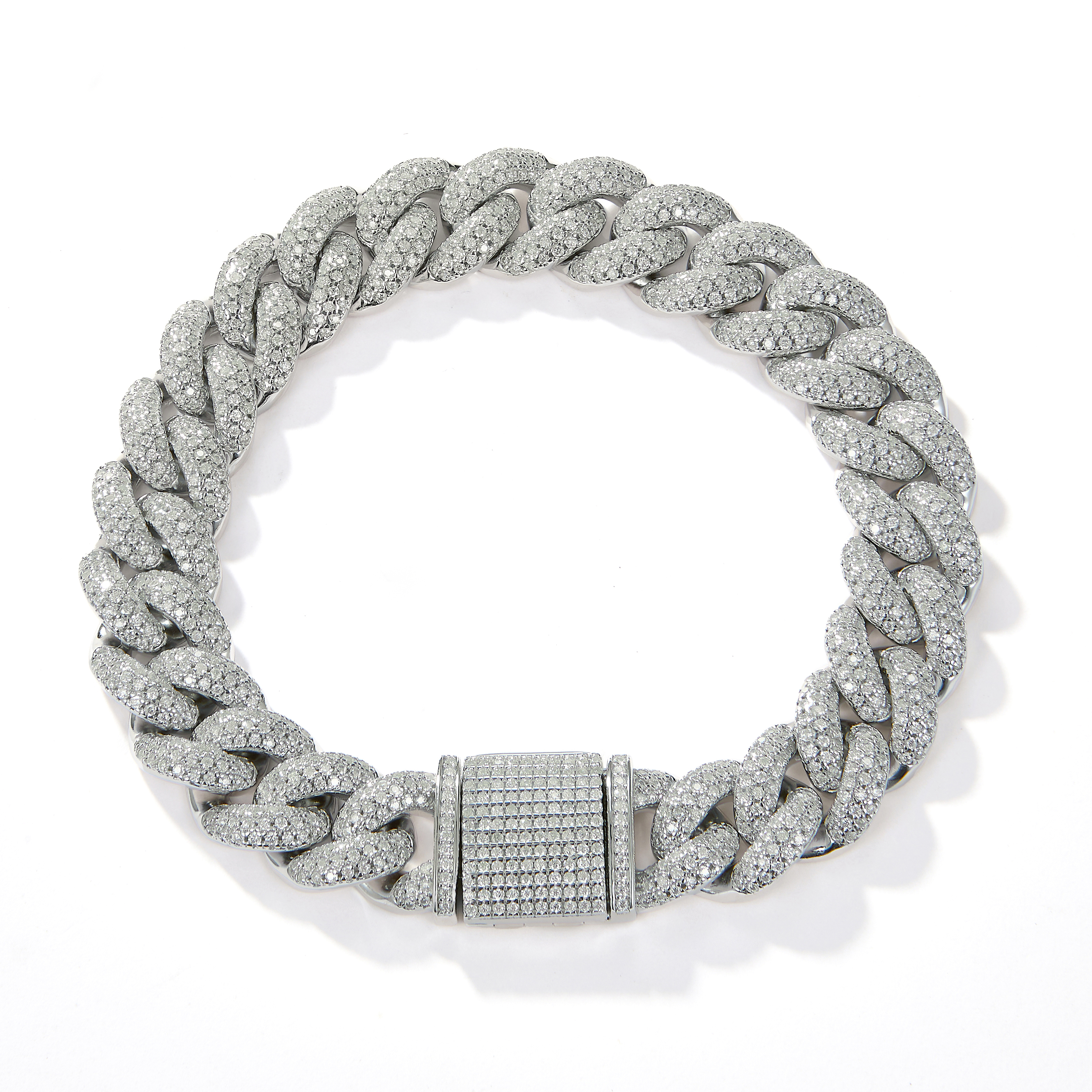 Swag Drip: Sterling Silver 925 Lab-Created Moissanite Setting Bracelet