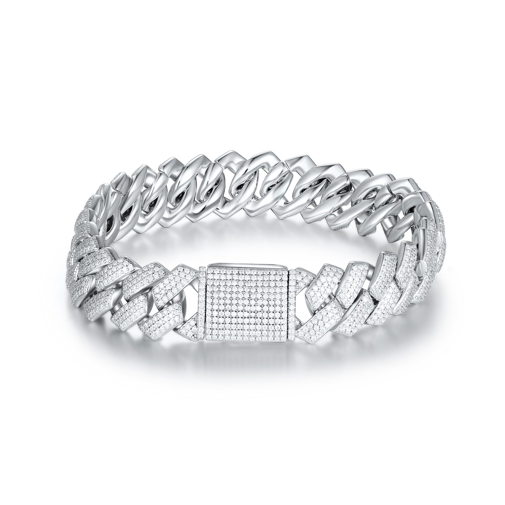 Ice Drip: Sterling Silver 925 Hip Hop Bracelet With Lab-Created Moissanite