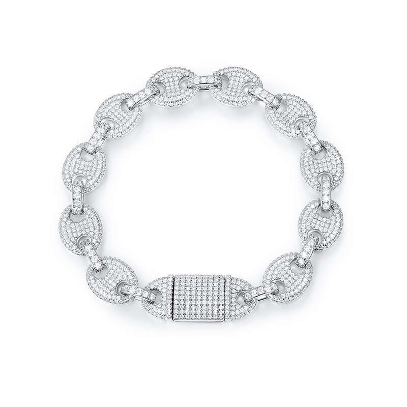 Gleam Gang: Ice Lab-Created Moissanite Set Sterling Silver 925 Bracelet
