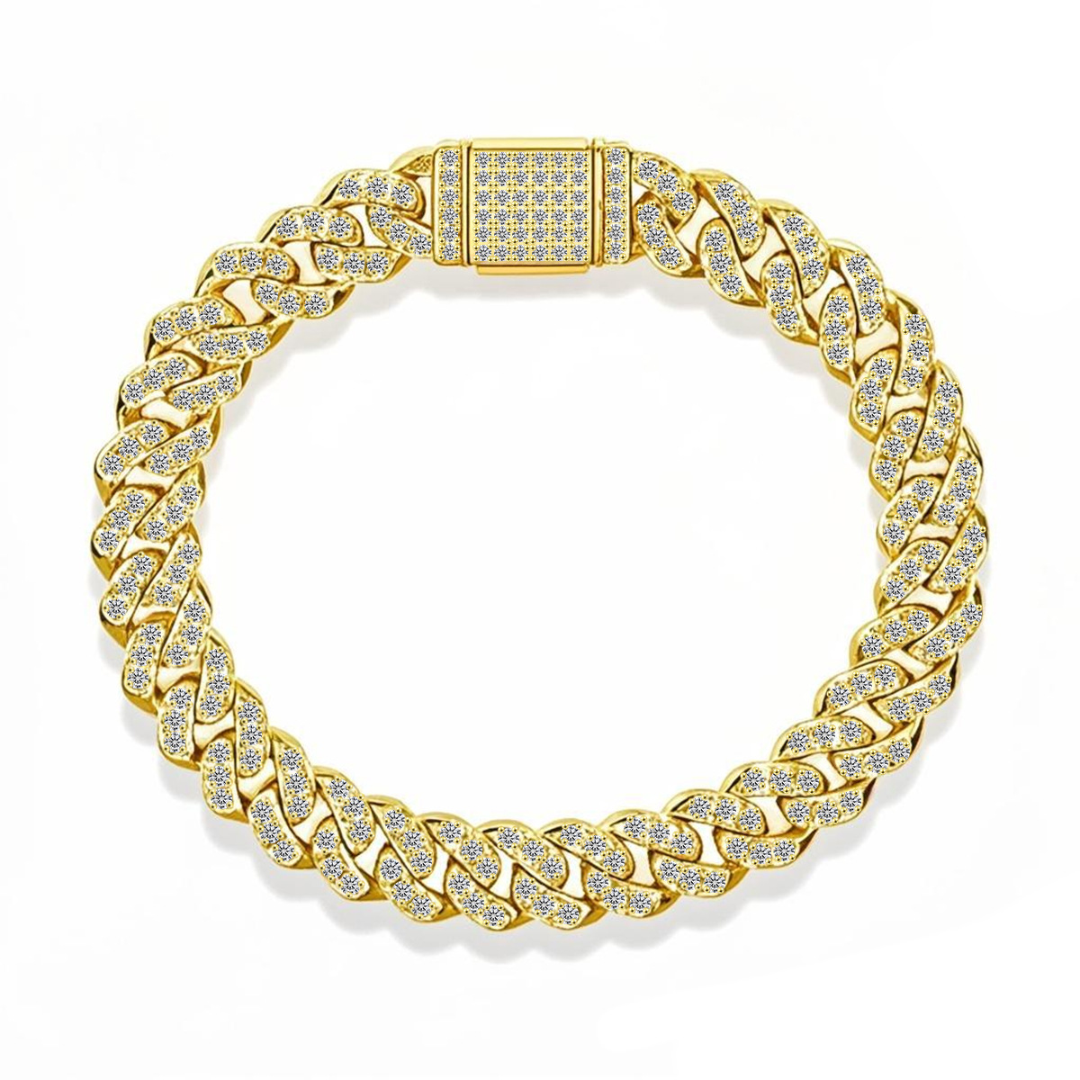 Luster Link: Urban Style Sterling Silver Lab-Created Moissanite Bracelet