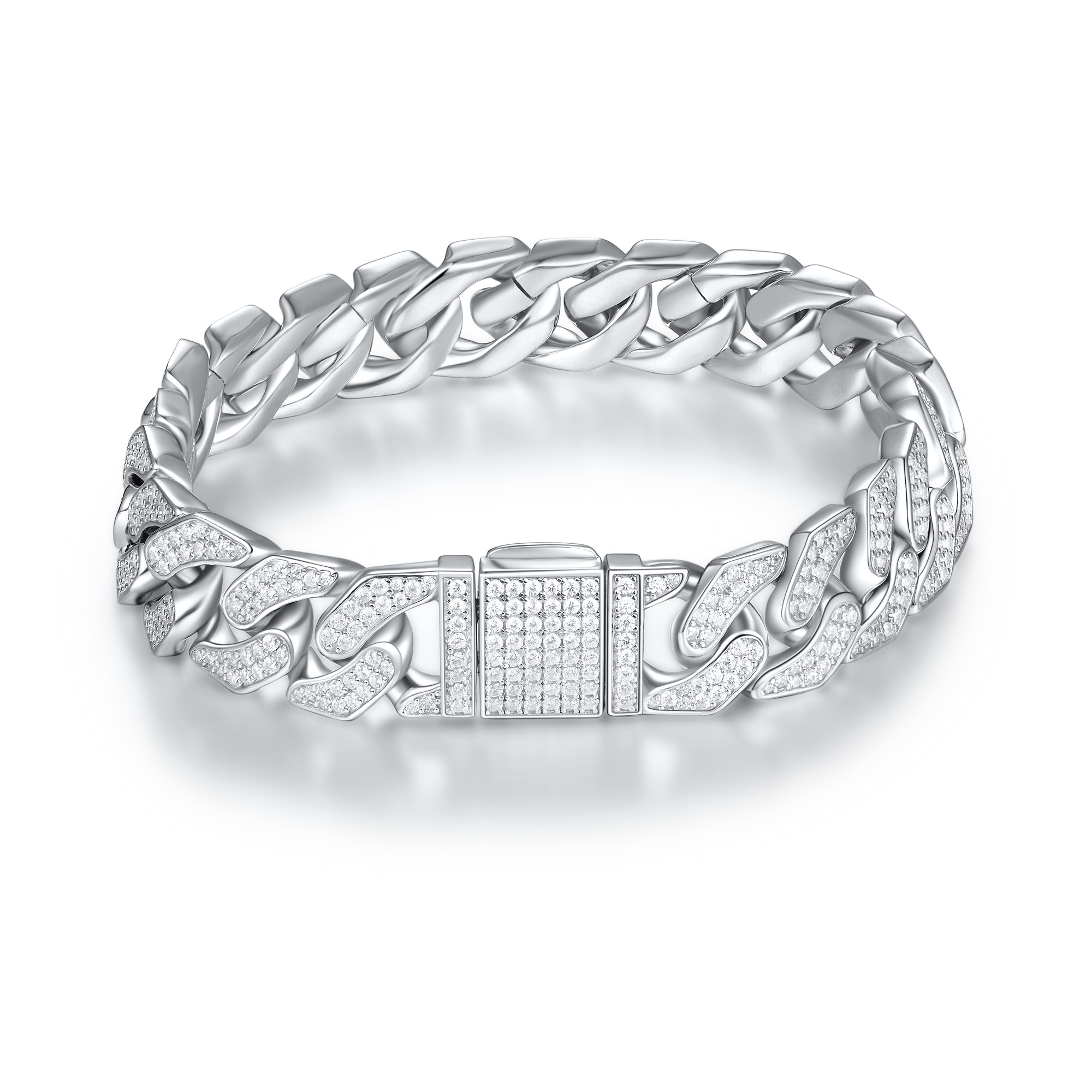 Flexin’Ice: 925 Sterling Silver Lab-Created Moissanite Urban Style Bracelet