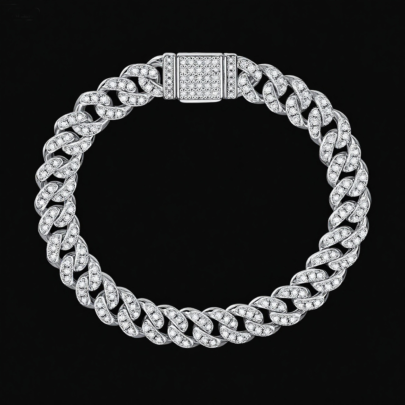 Luster Link: Urban Style Sterling Silver Lab-Created Moissanite Bracelet
