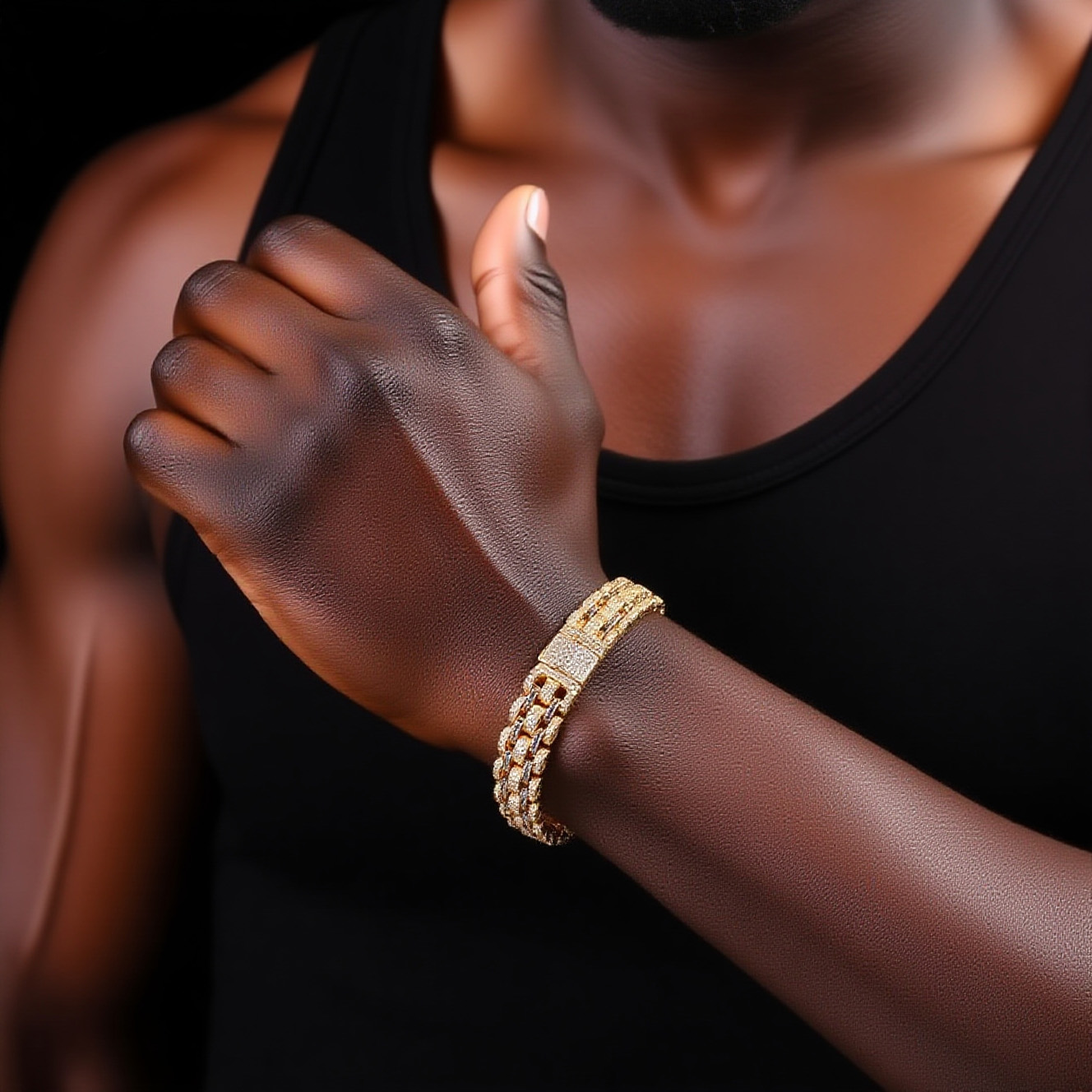 Urban Spark: Sterling Silver 925 Lab - Created Moissanite Full Pave Bracelet