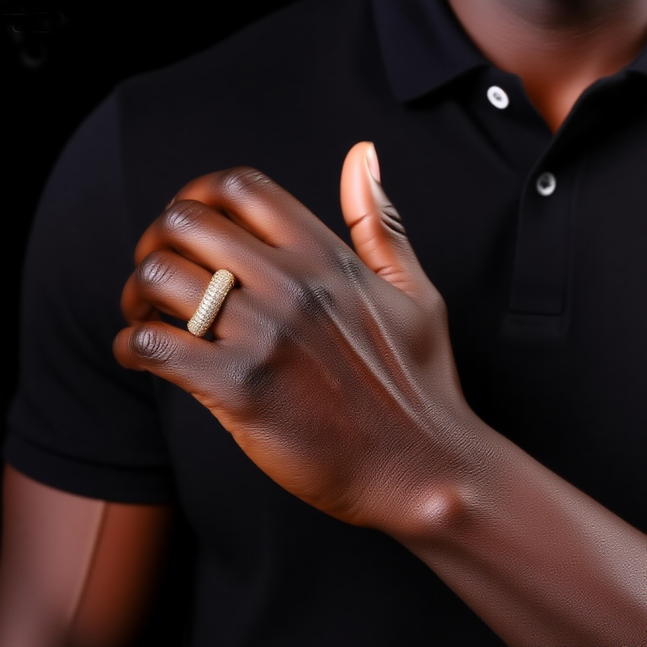 925 Silver Iced - Out Moissanite Braided Hip - Hop Bling Ring