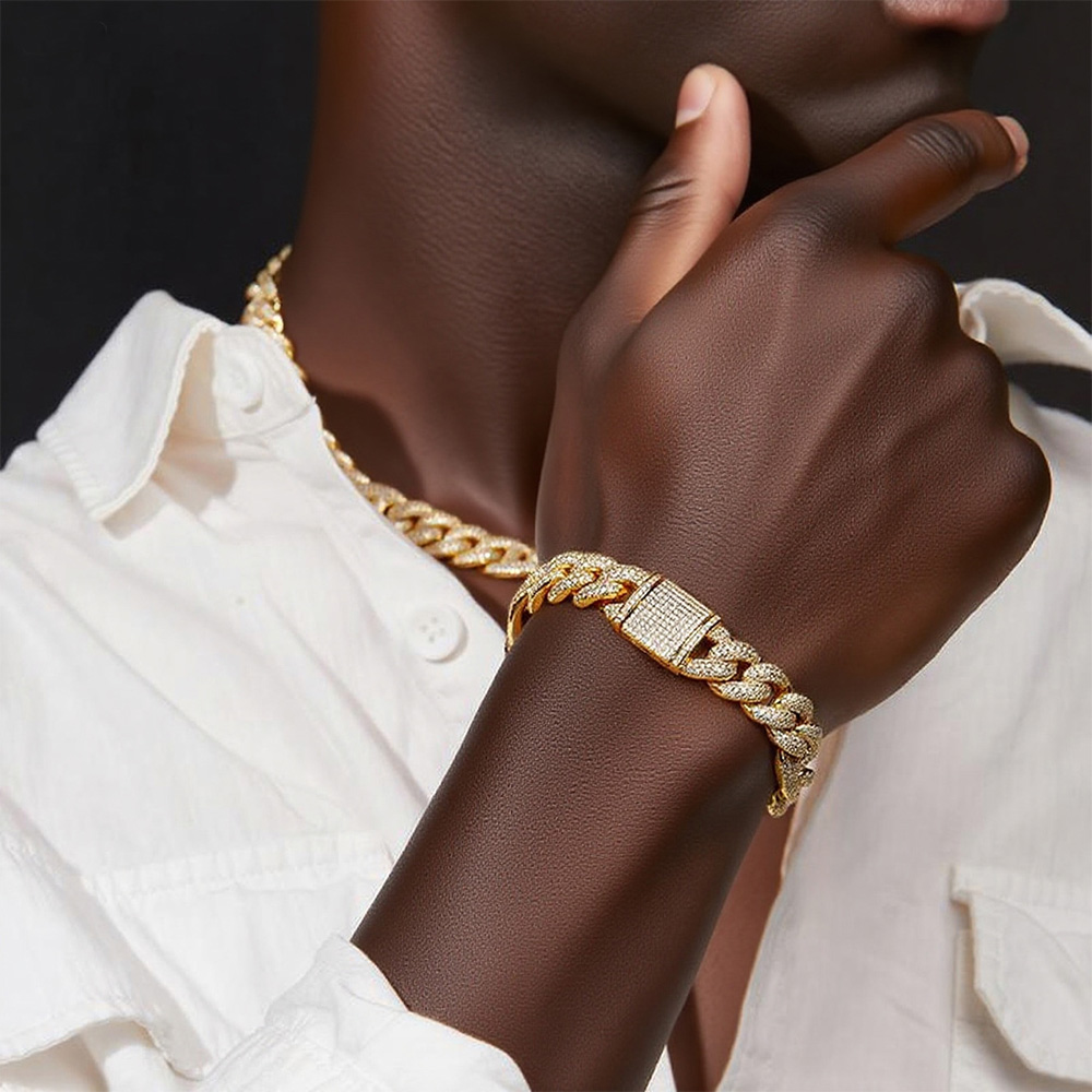 Hip Hop Frost: Sterling Silver 925 Lab-Created Moissanite Spark Bracelet