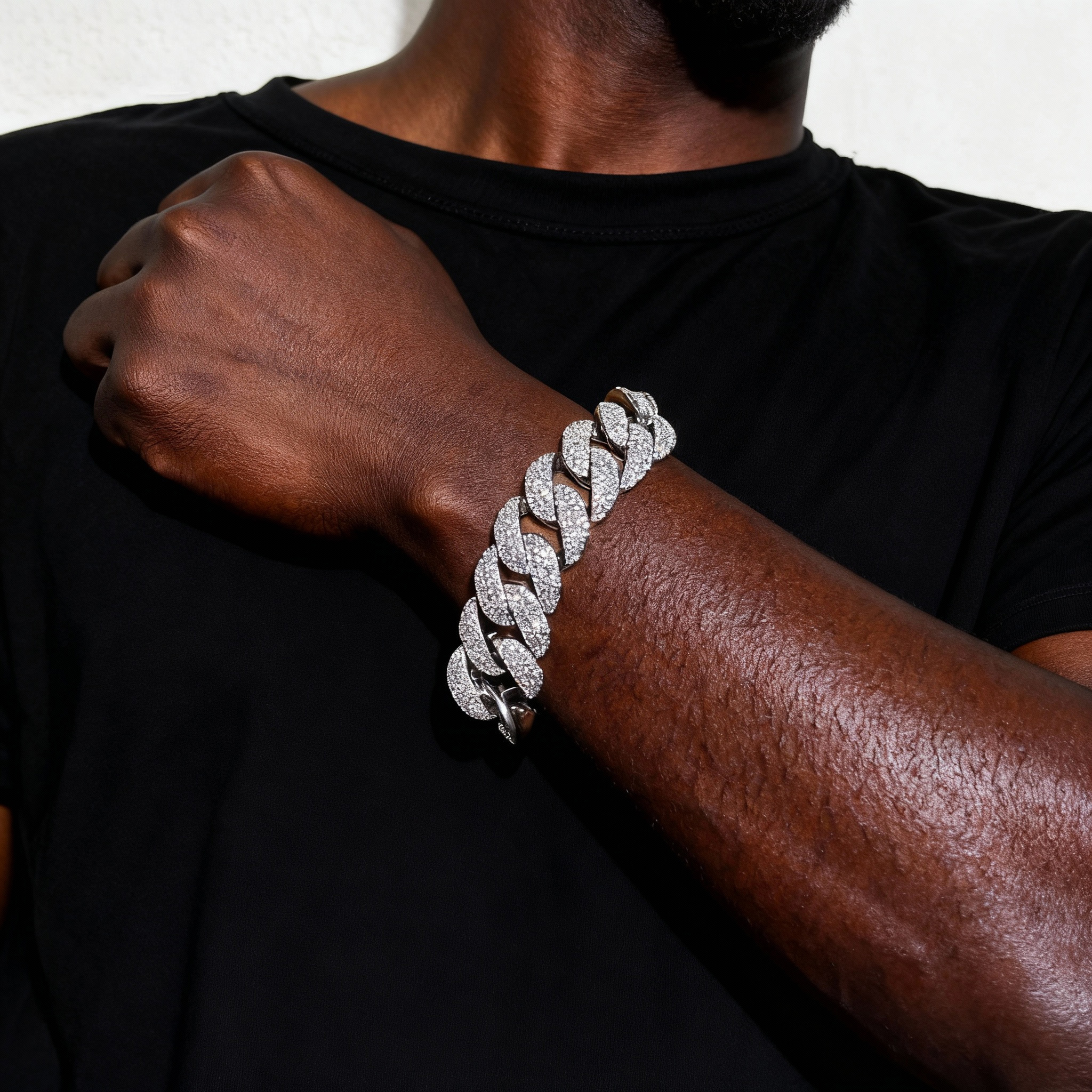 22mm Sterling Silver 4 Rows VVS Moissanite Full Mirco Setting 8.5