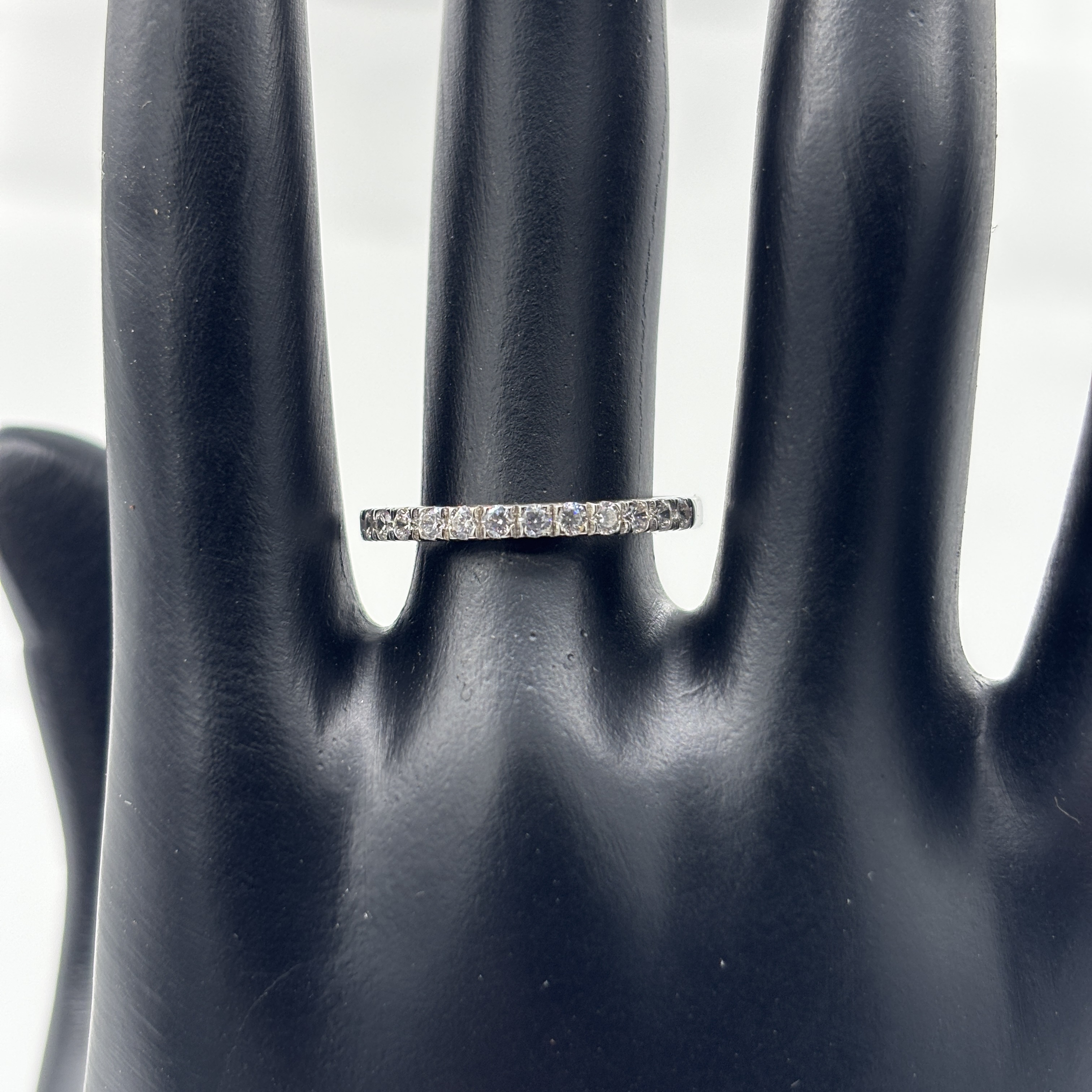 925 Sterling Silver Eternity Band Ring 1.8mm Round Moissanite Engagement Wedding Stackable Jewelry for Women