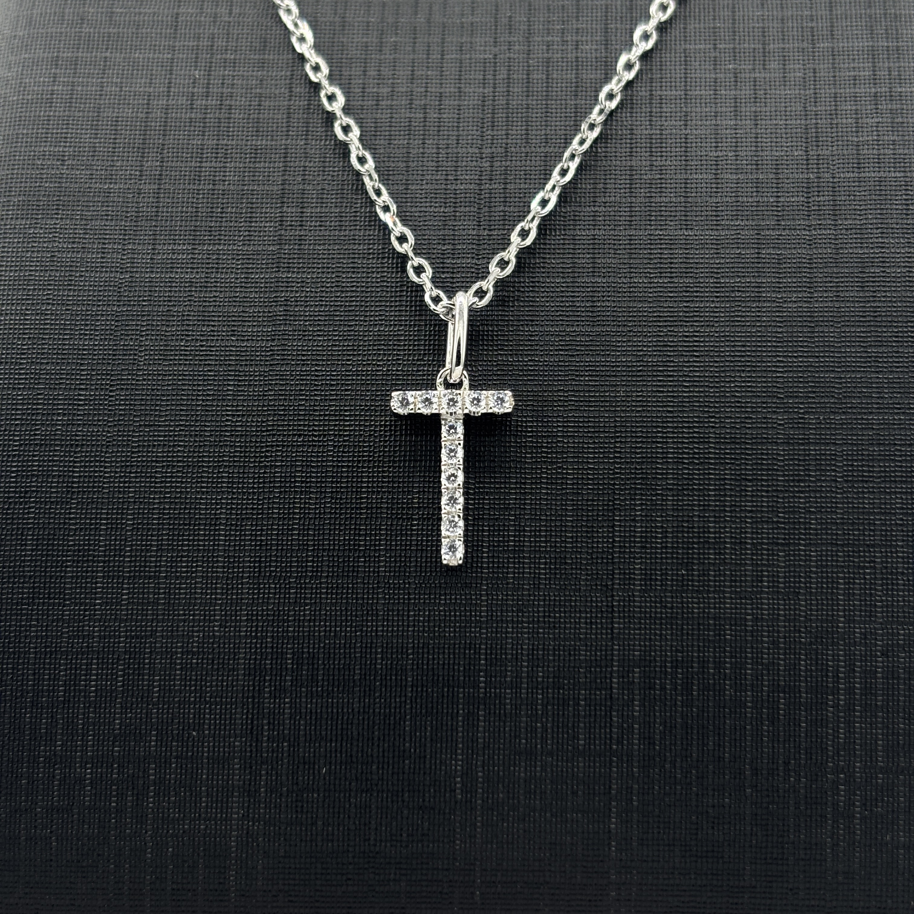 925 Sterling Silver Cross Necklace with Moissanite - Sparkling Religious Pendant Jewelry for Women