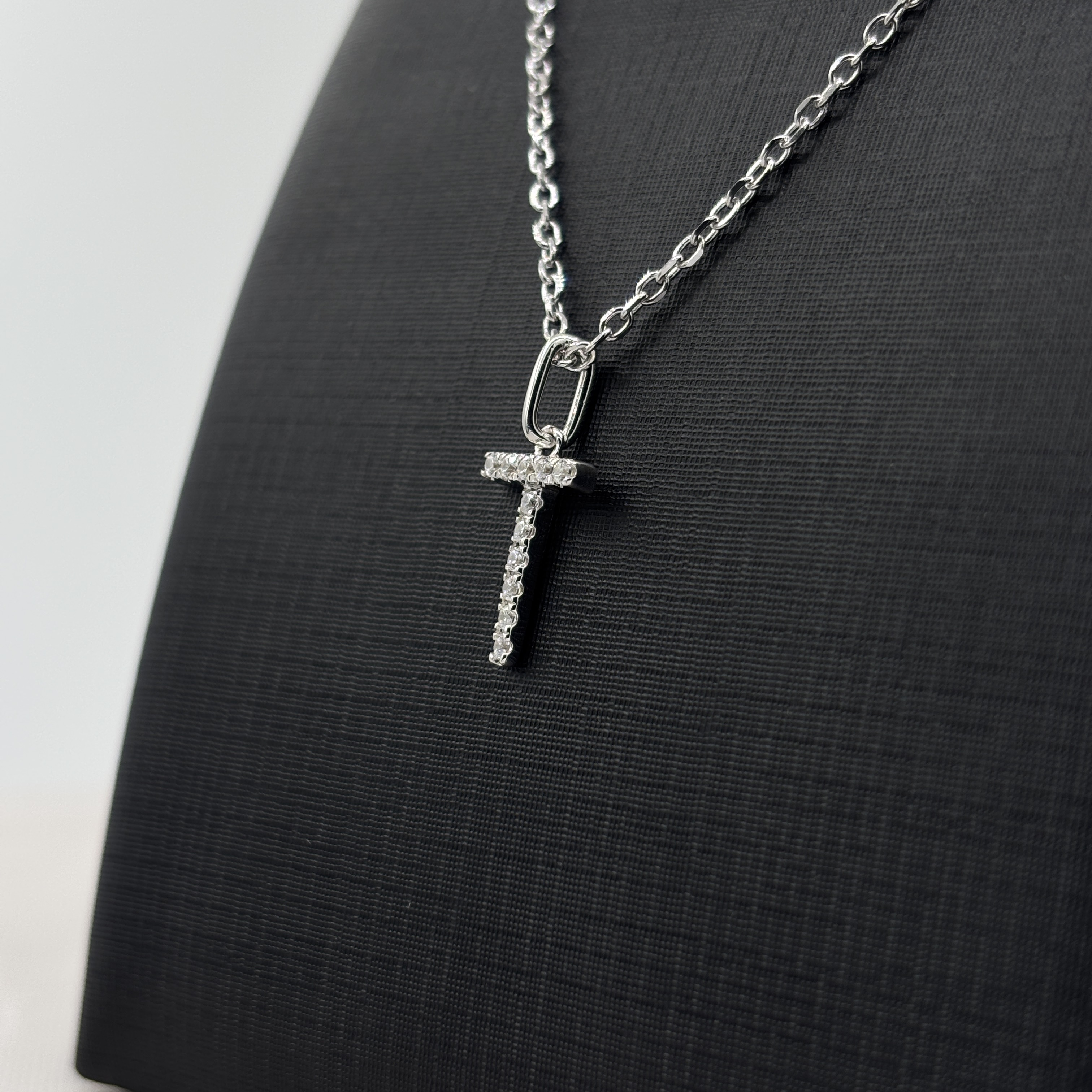 925 Sterling Silver Cross Necklace with Moissanite - Sparkling Religious Pendant Jewelry for Women
