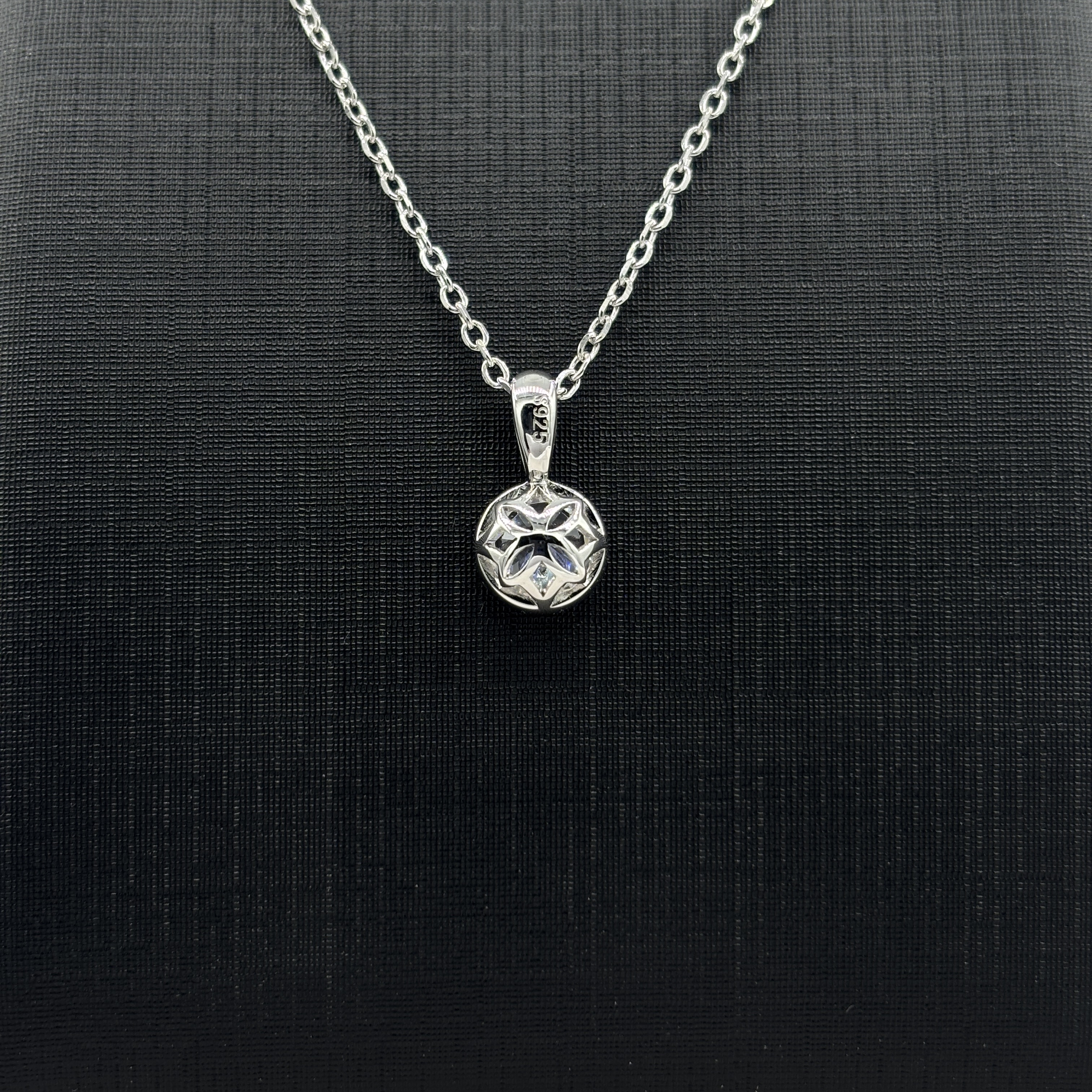 925 Sterling Silver Necklace 1 Carat Round Moissanite Pendant - Bezel Setting & Decorative Back Fine Jewelry for Women