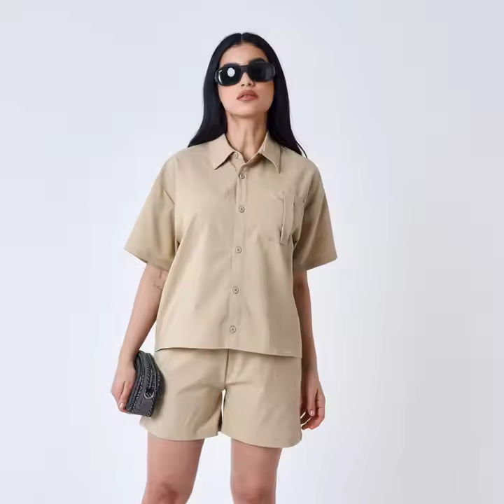 Wholesale Custom Two Piece Set Women With Label Logo Summer Tracksuit T-Shirt Customize Shorts Women's Tshirt and shorts sets