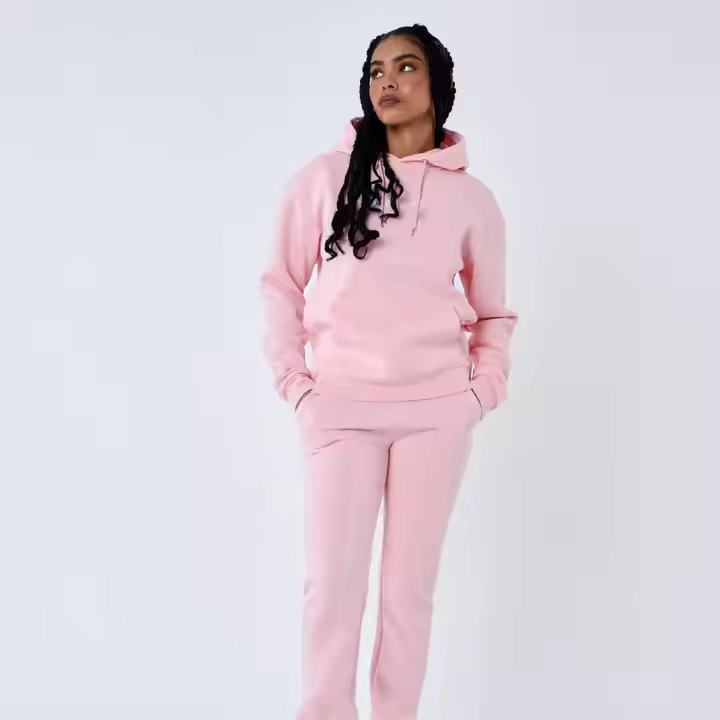 Custom Plus Size Women's Sets Embroidered Hooded Fleece Tracksuits Rhinestone logo 400gsm Streetwear Sets with your logo