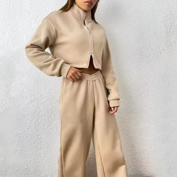 Wholesale Fleece Long Sleeves Track Suit Training & Jogging Training Wear Sportswear Women Tracksuit