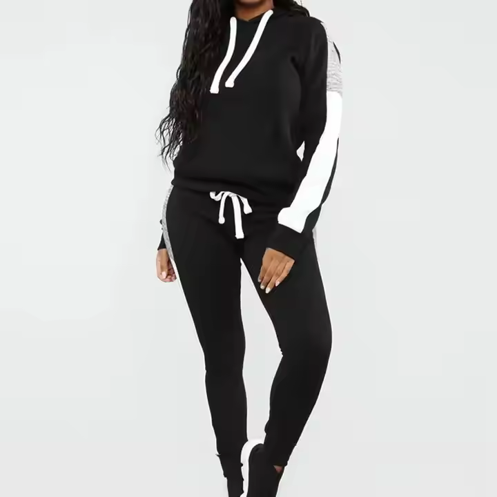 New Stylish Custom Logo Track Suit Slim Fit Jogging Sweatsuit 2 Piece Set Women Velour Fleece Tracksuits for Women