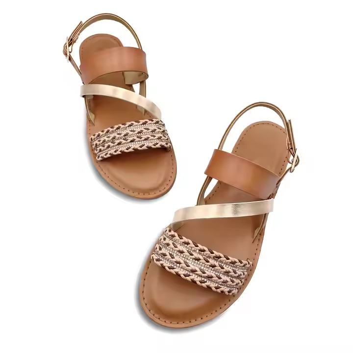 2024 Premium Fashion Women'S Sandal 0.3Cm Heel Women'S Black And Tan Sandals Other Logos Can Be Printed Women'S Shoes Sandals