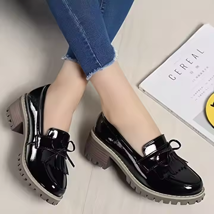 Competitive Price Superior Quality Casual Shoes Black/ Taupe/ Brown Fashion Shoe Lady 4.5Cm Heel Casual Loafer Shoes For Women
