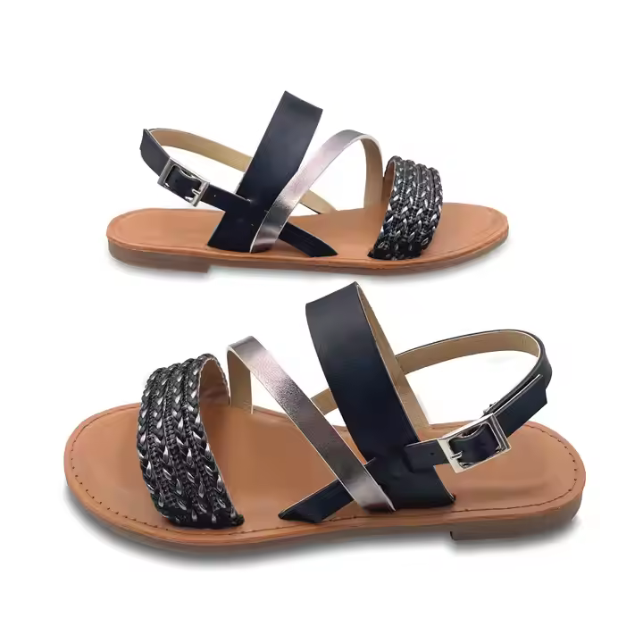 2024 Premium Fashion Women'S Sandal 0.3Cm Heel Women'S Black And Tan Sandals Other Logos Can Be Printed Women'S Shoes Sandals