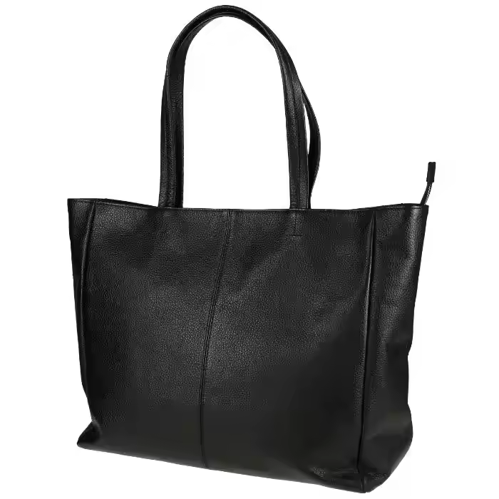 Handbag Black Zipper Handle Women' Custom The Large High Quality Hand Woman Genuine Leather Tote Bag 2024