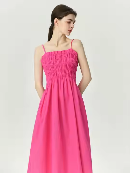 Highly Recommended Pink Ruffle A-Line Stylish Dress FoHighly Recommended Pink Ruffle A-Line Stylish Dress For Women By Indian Exporters Custom OEM Wholesale