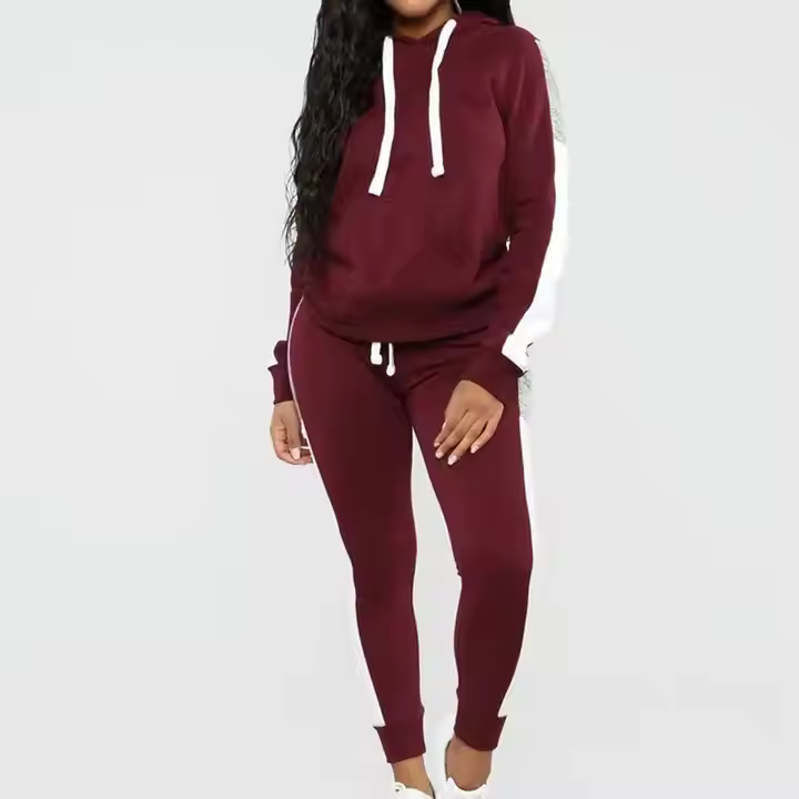 New Stylish Custom Logo Track Suit Slim Fit Jogging Sweatsuit 2 Piece Set Women Velour Fleece Tracksuits for Women