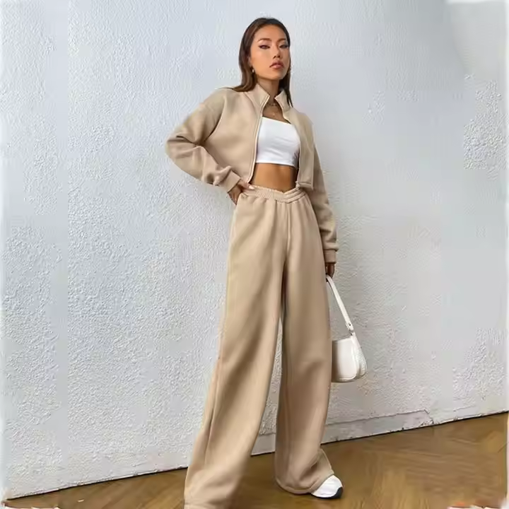 Wholesale Fleece Long Sleeves Track Suit Training & Jogging Training Wear Sportswear Women Tracksuit