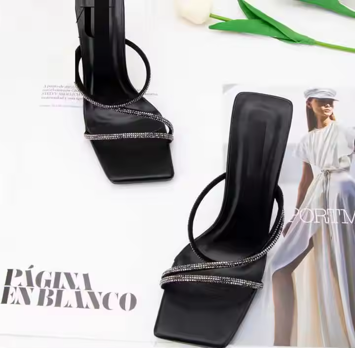 Sleek Buckle Straps High Kitten Heels Single Band Dress Summer Heel Sandals For Ladies Sandal Girls Dress Shoes