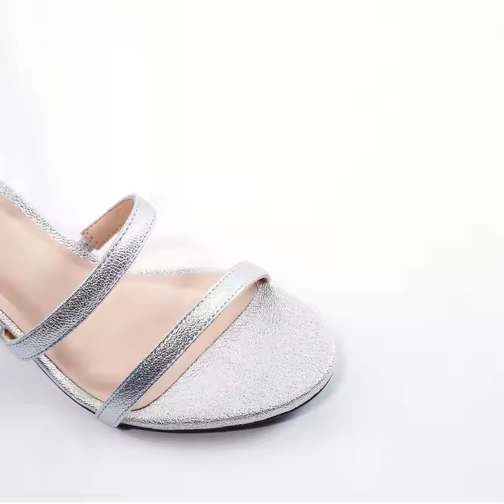 Elegance Top Grade Women Premium Leather 7cm Chunky Heeled Sandal, OEM Available