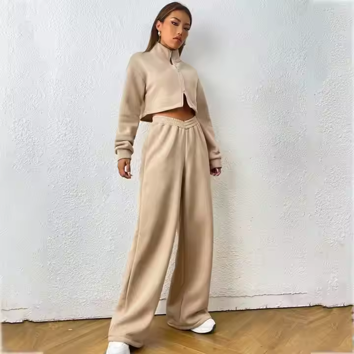 Wholesale Fleece Long Sleeves Track Suit Training & Jogging Training Wear Sportswear Women Tracksuit