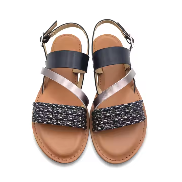 2024 Premium Fashion Women'S Sandal 0.3Cm Heel Women'S Black And Tan Sandals Other Logos Can Be Printed Women'S Shoes Sandals