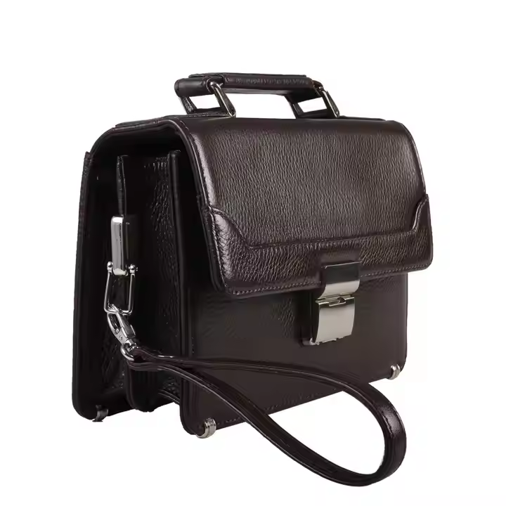 Men Office Business Shoulder Bag Genuine Leather Executive Briefcase Luxury Laptop Bag Quality Leather Business Office Briefcase