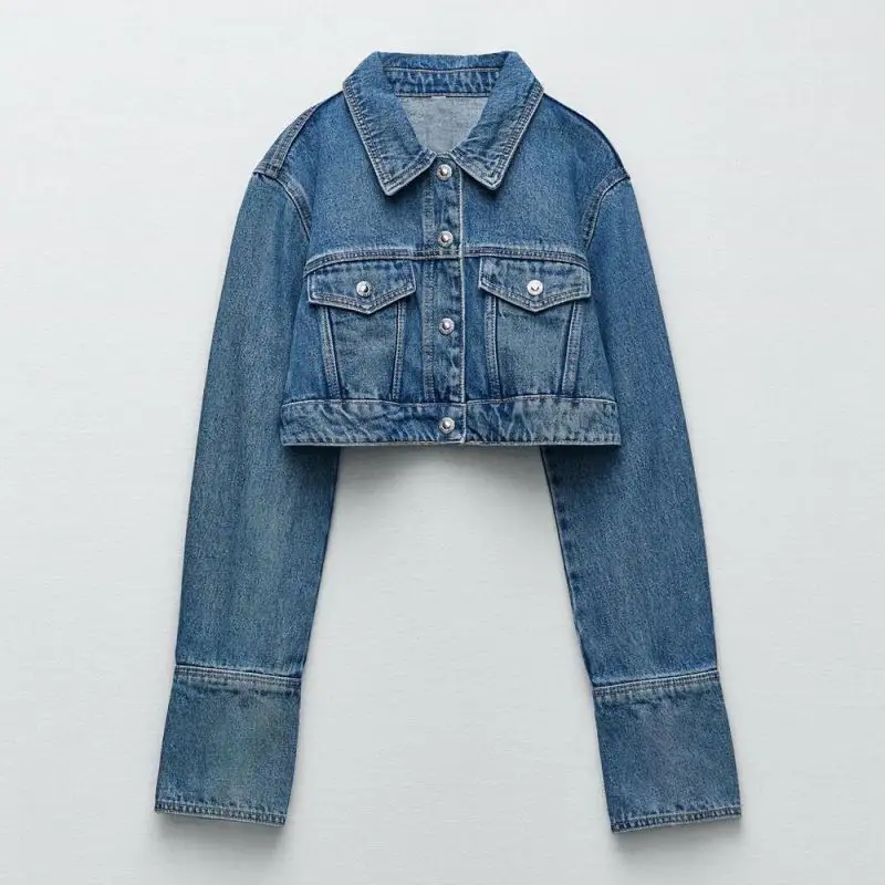 American 2024 New Model Distressed Raw Button & Body Hot Sale Custom Made Print Dtf logo Vintage Denim Jacket