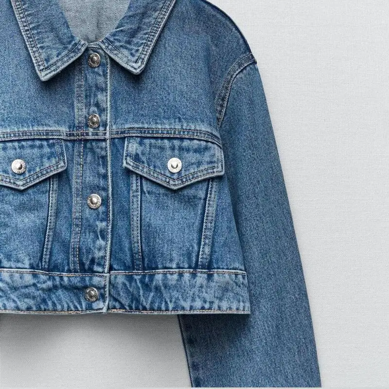 American 2024 New Model Distressed Raw Button & Body Hot Sale Custom Made Print Dtf logo Vintage Denim Jacket