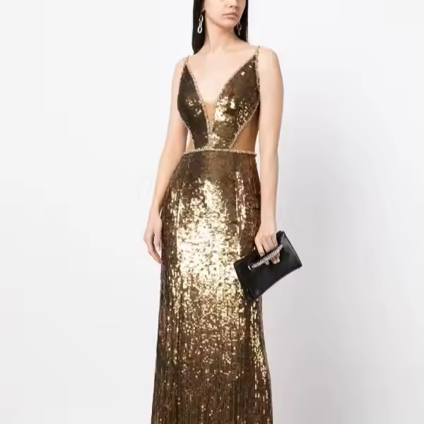 High Quality Evening Party Ball Gown Sleeveless Beaded Sequin Embroidery Long Body Shape Elegant Cocktail Dresses