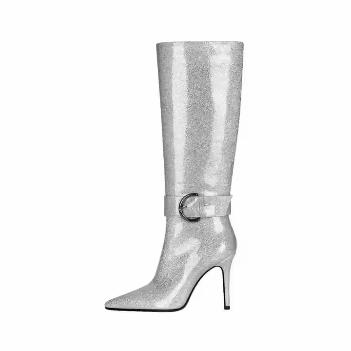 Custom Women's Winter Knee High Boots New Long Toe Gradual Color Thick Heel Side Zipper Autumn/Winter Cowboy Style