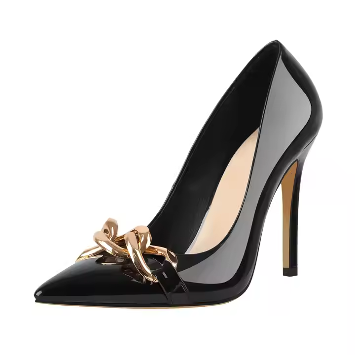 Custom High Heel Pumps New Arrival Patent Leather Shoes Pointed Toe Women Casual Ankle Style Spring/Summer Box Packing