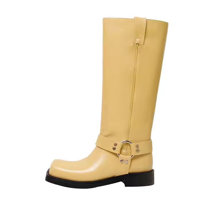 Custom Large Size 37-48 Genuine Leather Low Heel Mid Calf Cowboy Unique Square Toe Embroidery Studded Western Boots