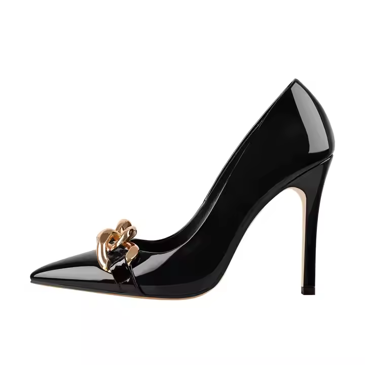 Custom High Heel Pumps New Arrival Patent Leather Shoes Pointed Toe Women Casual Ankle Style Spring/Summer Box Packing