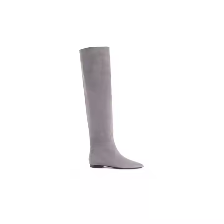 Luxury Italian Fashion Elegant Ivory Over-the-Knee Leather Boots High Quality Genuine Leather Lining Women's Shoes Summer Winter