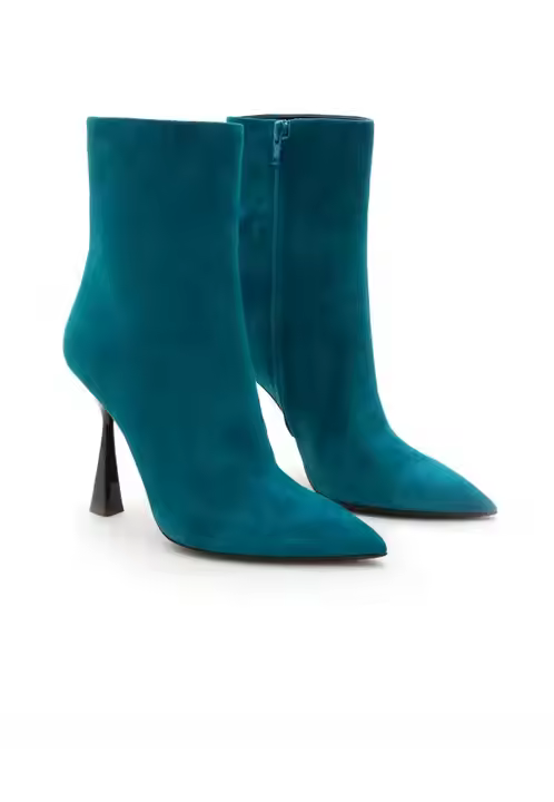 Italian Fashion High Quality Ankle Boots Ladies Zip Closure Leather Shoes High Heel Mid-Calf Autumn Short Made Italy Export