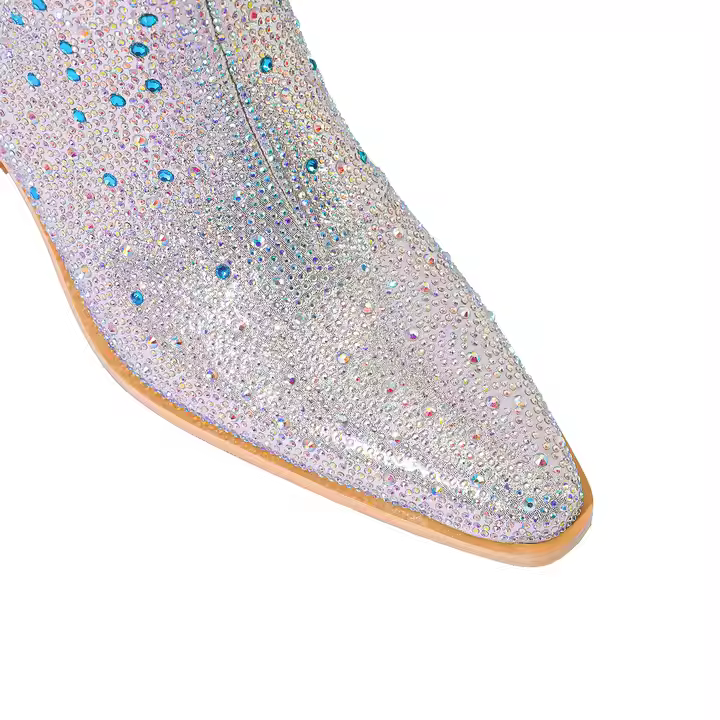 Customized Genuine Leather Women's Mid Calf Western Boots Distressed Cowboy Retro Style with Pointed Toe Winter Season